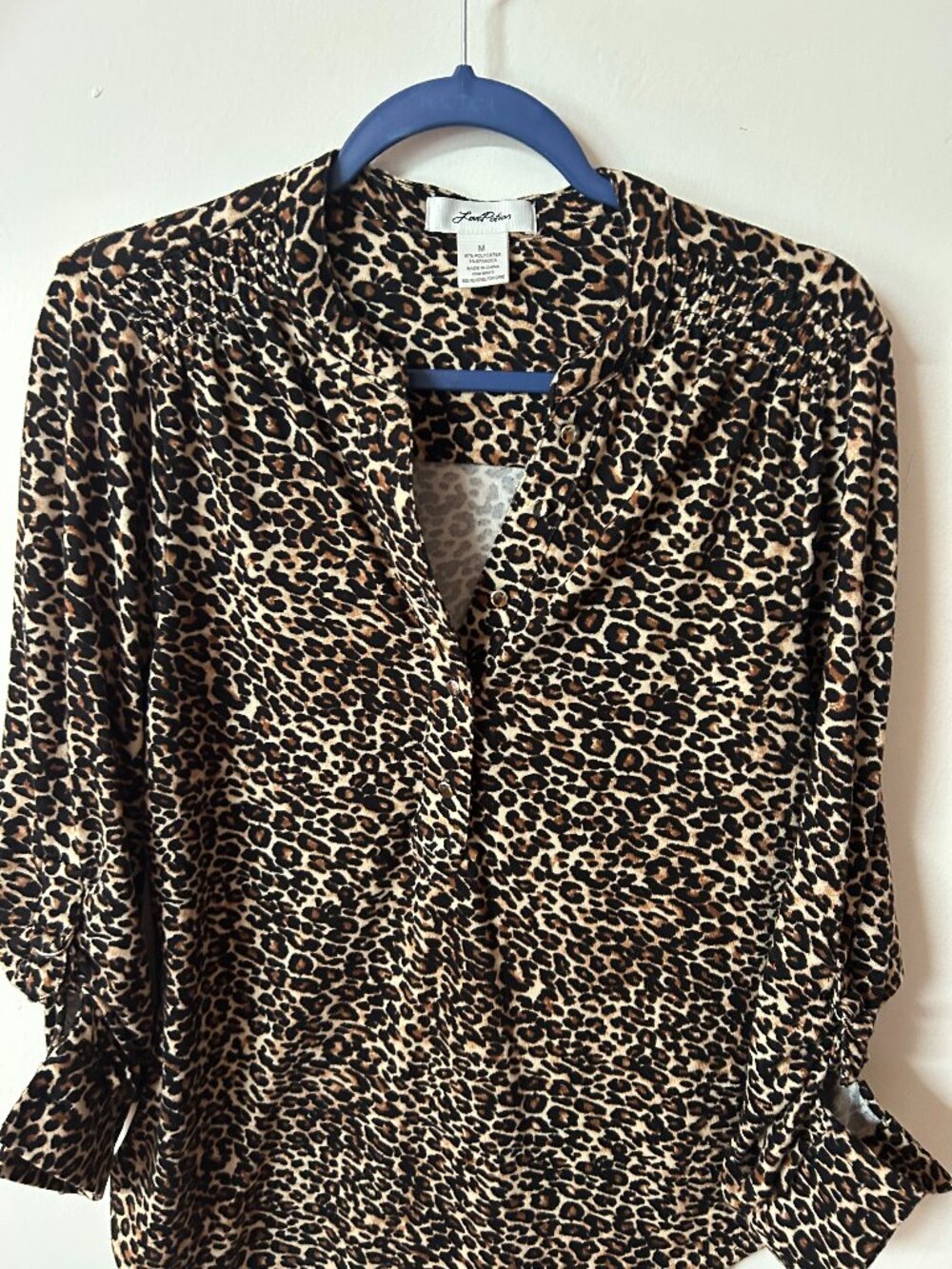 Love Potion Leopard Print Smocked Blouse | Women's Medium Item#16